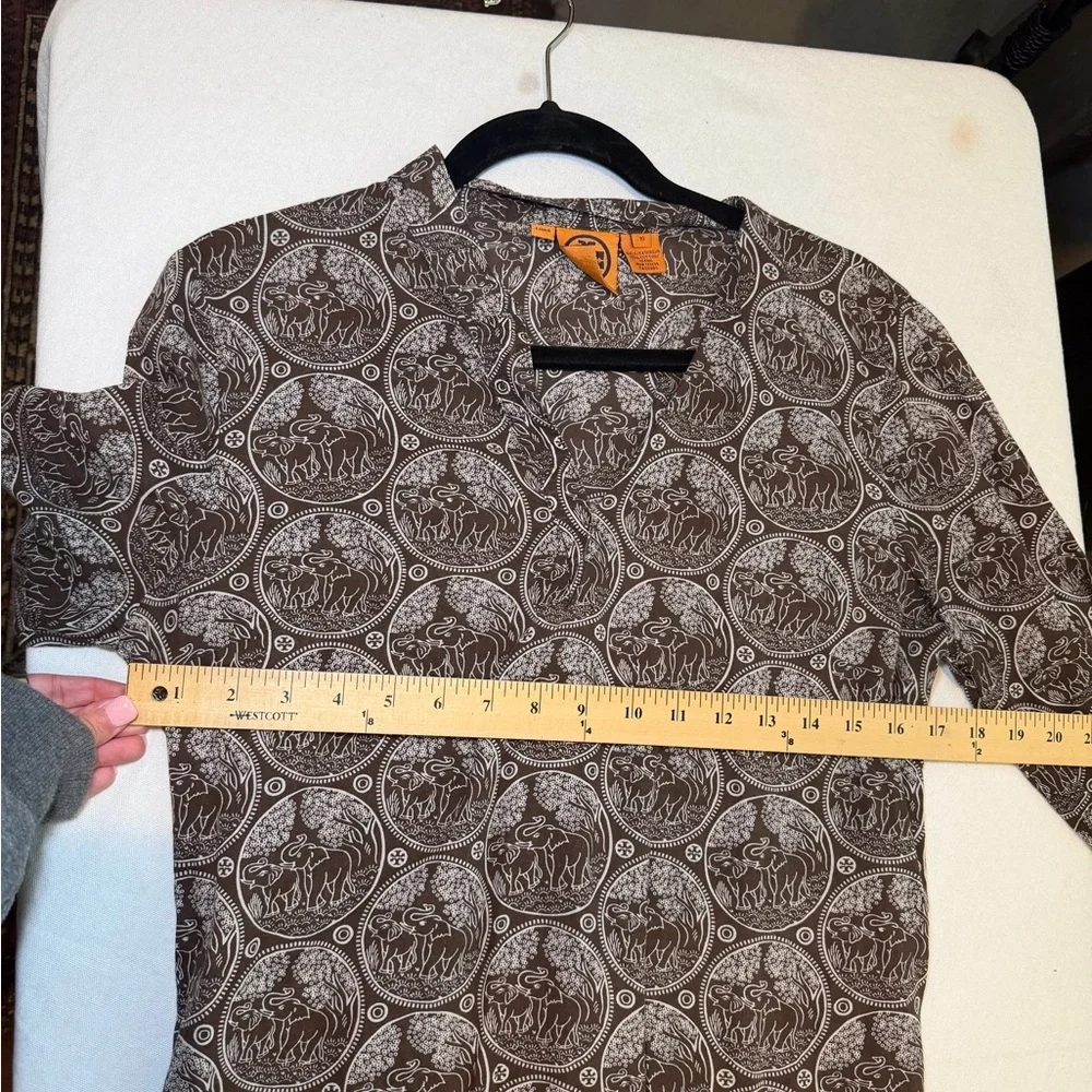 Tory Burch Brown and Cream‎ Elephant Print dress